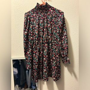 High neck floral dress
